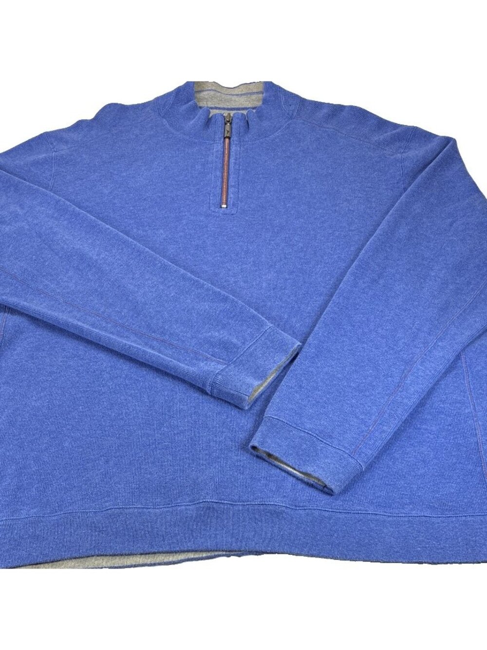 Tommy Bahama Reversible Flip Side 1/4 Zip Pullover Sweater Blue Gray XX Large